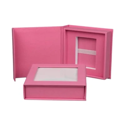 Afbeelding van USB box voor 1 stick met beeldvenster. Flash Drive opbergdoos. (roze)
