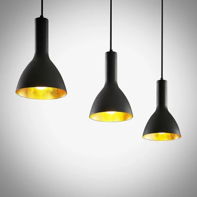 Afbeelding van Arcchio hanglamp 3lichts staal E27 zwart, goud