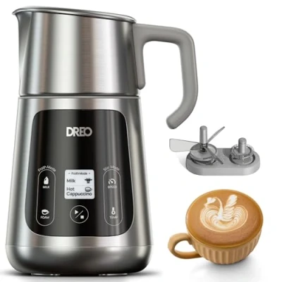 Afbeelding van Dreo Alles in één melkopschuimer Automatische voor Latte Art Niveau microschuim en warm/koude koffie 800 ml elektrische melkverwarmer met meer dan 30 dranken