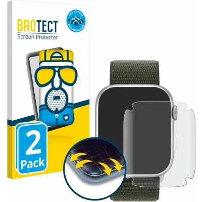 Afbeelding van BROTECT Full Cover Antireflecterende Screen Protector voor Apple Watch Series 9 (45 mm) (2 Stuks) Schermbeschermer, Mat