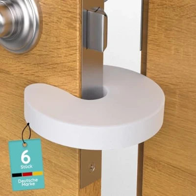 Afbeelding van Homery Deurstopper, kinderbeveiliging, 6 stuks, klembescherming voor deuren van schuimrubber, deurbescherming kinderen, extra zachte en flexibele vingerklembescherming