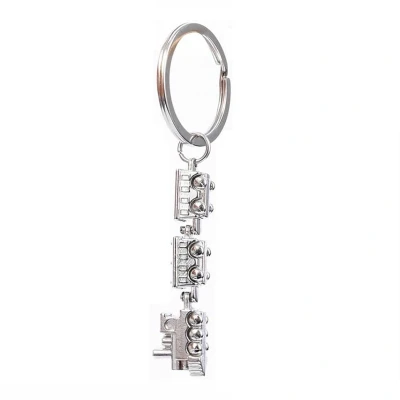 Afbeelding van ARFUKA Sleutelhanger Cool Mini Trein Model Legering Metalen Sleutelhanger, Kerstmis/Verjaardagscadeau voor Mannen en Vrouwen, Zilver, S