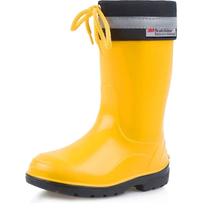 Afbeelding van Ladeheid LA LMG 972 Kim Kinder Regenlaarzen Rubber Hoog met Veters PVC Waterdicht Geel/Zwart 23