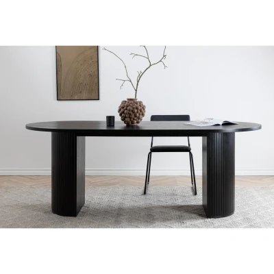 Afbeelding van Svea Vinta deens ovale eettafel 200 x 90 cm zwart Hout