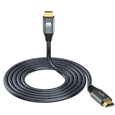 Afbeelding van 4K HDMI kabel 15M, Twozoh hoge snelheid 18Gbps 2.0 kabel, gevlochten compatibel met PS5, PS3, PS4, PC, projector, HDTV, Xbox
