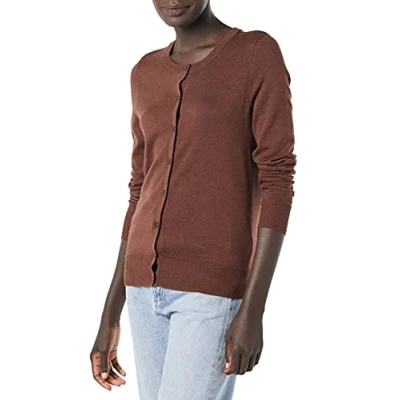 Afbeelding van Amazon Essentials Women&#039;s Lichtgewicht vest met ronde hals (verkrijgbaar in grote maten), Donker kastanjebruin, L
