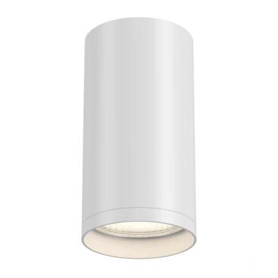 Afbeelding van Moderne plafondspot, spot, van aluminium, basic design, wit, 10 cm hoog, cilinder, helder, voor 1 lamp GU10, W niet inclusief