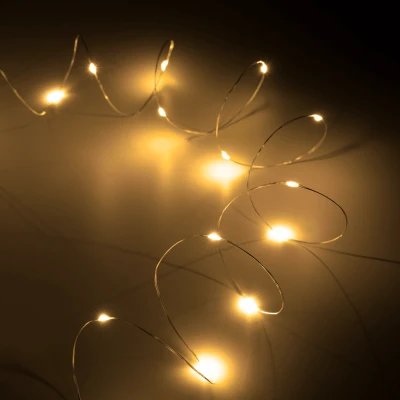 Afbeelding van Kerst LED verlichting Ultra dun Warm wit 5 meter Op batterijen