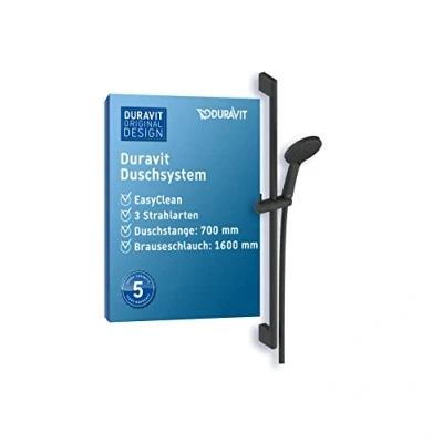 Afbeelding van Duravit, Douchekop, Doucheset zwart mat (3 Typen balken, 14 l/min)