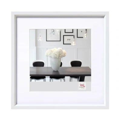 Afbeelding van walther design fotolijst wit 40 x cm met passe partout, Steel Style kunststof lijst ES440W