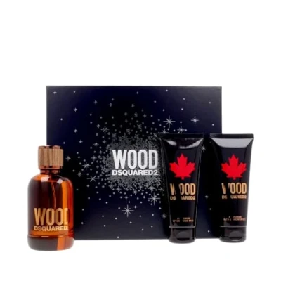 Afbeelding van Dsquared² Wood pour Homme Giftset 100 ml eau de toilette spray + showergel aftershave lotion cadeauset voor heren