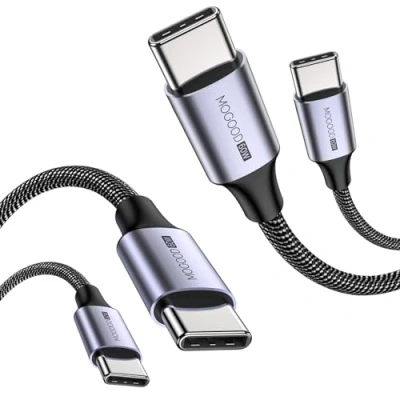 Afbeelding van MOGOOD USB C naar Kabel(2pcs 60W 1M), Man Man, Gevlochten Snellaadkabel voor iPhone 15/15 Plus/15 Pro Max, MacBook Pro, iPad Air 4, Samsung Galaxy S23 S22 S21 Ultra