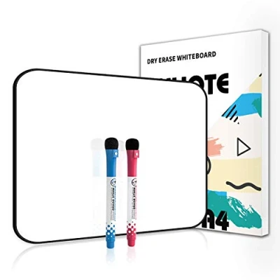 Afbeelding van ANLIOTE Dubbelzijdig Mini Whiteboard A4 formaat, gemakkelijk schoon te maken en handheld magnetisch droog wissen klein wit bord voor kinderen tekenen schrijven student school thuiskantoor, 2