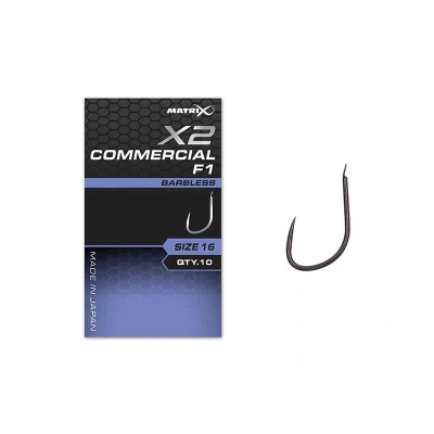 Afbeelding van Matrix X2 Commercial F1 Spade Barbless (10 pcs) Maat : 18