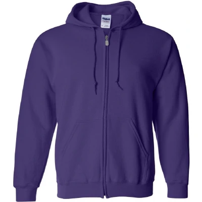 Afbeelding van Gildan Zware Blend Unisex Adult Full Zip Hooded Sweatshirt Top (Paars)
