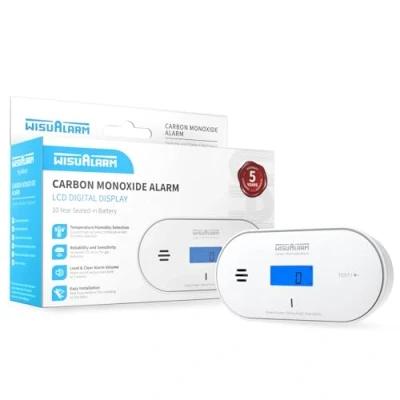 Afbeelding van Koolmonoxidemelder, 10 jaar verzegelde batterij, koolmonoxie alarm, met temperatuur en vochtigheidsdetectie LCD display, koolmonoxidemelders voor thuis