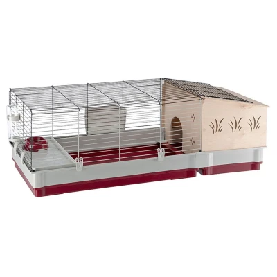 Afbeelding van Ferplast Knaagdierenkooi Krolik 140 Plus Dierenverblijf 142x60x50 cm Grijs Rood