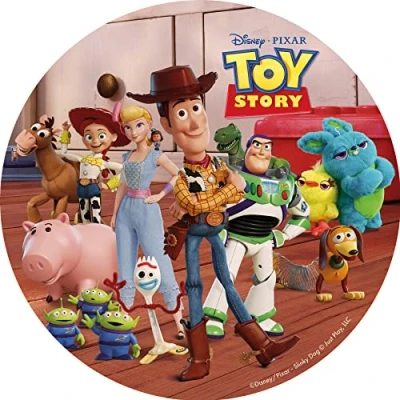 Afbeelding van Dekora, Toy Story, Eetbare Schijf voor Verjaardagstaarten, Kinderfiguren: Sheriff Woody, Buzz Lightyear, Mr Potato, Little Green Men, Rex en andere, rond, 20 cm