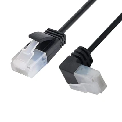 Afbeelding van CY Up Angled 8P8C STP Cat 5e RJ45 Lan Ethernet netwerkpatchkabel 90 graden naar rechte kabel 50 cm
