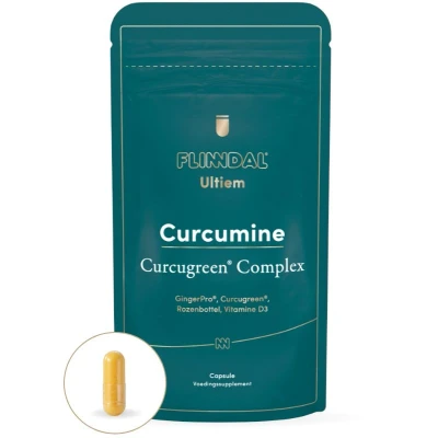 Afbeelding van Ultiem curcumine Curcugreen Complex 30 Capsules Gepatenteerde (Curcugreen ) ter ondersteuning van botten en gewrichten Met Gember