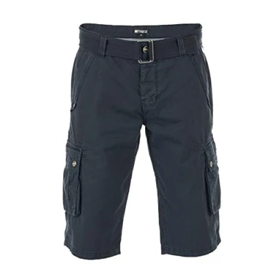 Afbeelding van riverso heren Cargo Shorts RIVAnton riem bermuda korte broek 100% katoen blauw grijs olijf zwart beige geruit W30 W46