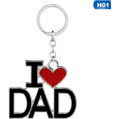 Afbeelding van I Love Dad Sleutelhanger Key Ring Papa Vader Cadeau voor Man