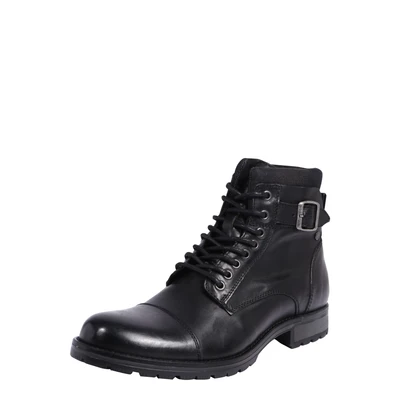 Afbeelding van Jack &amp; Jones Jfwalbany Veterboots, Heren, Maat: 40, Anthracite Leer en textiel