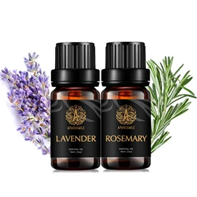Afbeelding van Aromatherapie rozemarijn etherische olie set voor het maken van zeep, 2 x 10 ml 100% pure lavendel oliën kit diffuser, therapeutische kwaliteit lavendeloliën thuis,