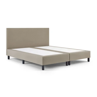 Afbeelding van Maxi Owen Plus Boxspring 120x200 cm Gestoffeerde zonder Matras Bed Beige Tweepersoonsbed