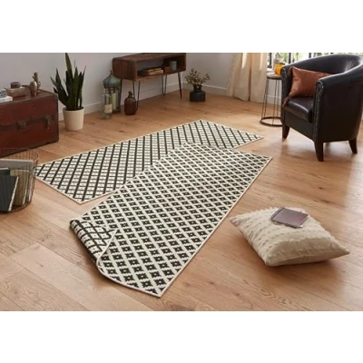 Afbeelding van Loper Duo Squares 80x350cm Creme Modern Vloerkleed 123vloerkleed.nl is de online webshop voor vloerkleden en woonaccessoires.