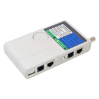 Afbeelding van Good Connections Netwerkkabeltester met externe eenheid voor RJ45, RJ11, UTP/STP/BNC/USB onderzocht op doorgang, kortsluiting, adervervanging en kabeldefect, grijs