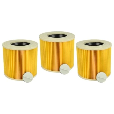 Afbeelding van vhbw Set van 3 cartridgefilters, vervanging voor Kärcher 6.414 552.0, compatibel met natzuiger droogzuiger, waszuiger, multifunctionele stofzuiger