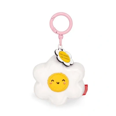 Afbeelding van Legami Super Soft! Daisy sleutelhanger, pluche hanger met gegraveerde boodschap en zink karabijnhaak 7 x 11 cm, Wit, S