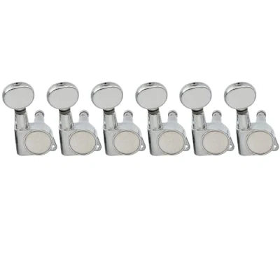 Afbeelding van Wilkinson 6 in lijn E Z LOK Gitaar Stemmechanieken Tuners voor Fender Strat/Tele Elektrische Gitaar, Chroom met Mini Ovale Knop