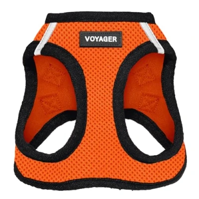 Afbeelding van Voyager Step in Air hondentuigje instapharnas van mesh voor alle weersomstandigheden kleine en middelgrote honden Best Pet Supplies harnas (oranje/zwarte trim), Large