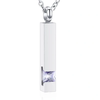 Afbeelding van Luxe Ashanger Met Ketting Assieraad Zilverkleurig Licht Paarse Steen As Gedenksieraad Urn Incl. vuller