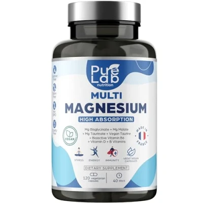 Afbeelding van Multi magnesium bisglycinaat, taurinaat, malaat + veganistische taurine bioactieve vitamine B6, D, B complex vermoeidheid en stress hoge absorptie 120 capsules, kuur 40 dagen