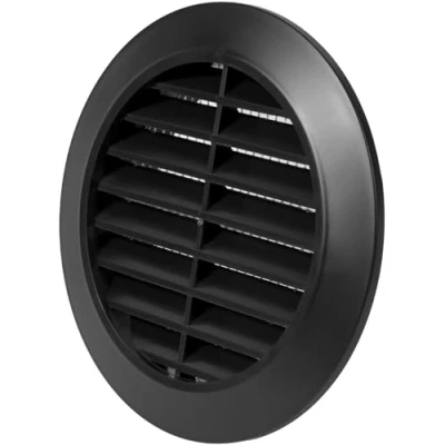 Afbeelding van Vent Systems 80 mm zwart ventilatieafdekking, ronde ventilatiesleuven, barbecueafdekking, geïntegreerde insectenbescherming, HVAC ventilatieopeningen voor badkamer, thuiskantoor en keuken,