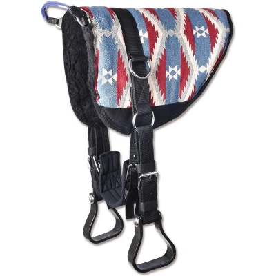Afbeelding van Waldhausen Bareback Pad Blauw/Rood Shetland