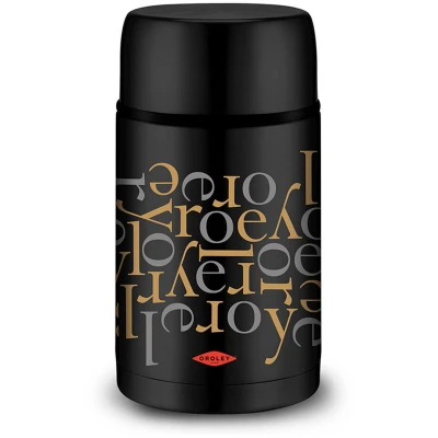 Afbeelding van Thermos voor voedsel Oroley Zwart Roestvrij staal 1 L Letters
