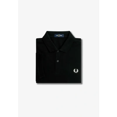 Afbeelding van Fred Perry Polo Plain Zwart maat XXL heren M6000 met Slim fit Pasvorm Katoen Poloshirt