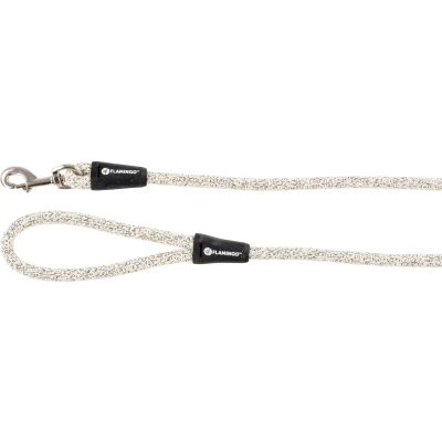 Afbeelding van Flamingo Lago Hondenriem, wit/zwart, 130 cm, 12 mm, verchroomde karabijnhaak