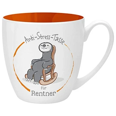 Afbeelding van GRUSS &amp; CO Anti stress mok met motief &quot;Rentner&quot;, spreuk, 45 cl, New Bone China, grappig cadeau, 46263