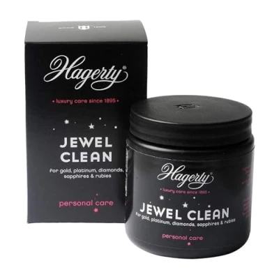 Afbeelding van Hagerty Jewel Clean sieraden dompelbad voor edelstenen goud platina 170 ml, Effectieve sieradenreiniger diamanten saffieren en robijnen, sieradenreinigingsbad met mand borstel