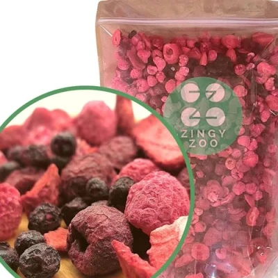 Afbeelding van Gevriesdroogd Fruit Super Rood Mix XL 300g Aardbei Framboos Zure Kers Bosbes Freeze Dried Strawberry Raspberry Cherry Blueberry Geen Toegevoegde Suikers Gedehydrateerd Fruitsnack