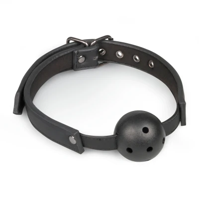 Afbeelding van Easytoys Fetish Collection Ball gag met PVC bal zwart