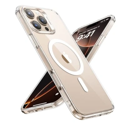 Afbeelding van ESR Beschermhoes voor iPhone 2024 Pro Max, magnetisch, compatibel met MagSafe, militaire bescherming, vergelingsbestendig, krasbestendige achterkant, transparant
