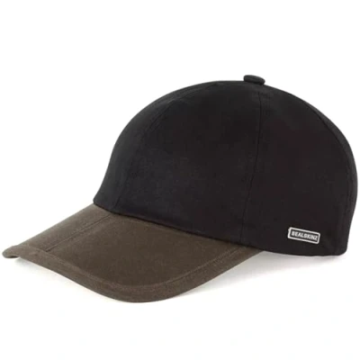 Afbeelding van SEALSKINZ Marham Waterdichte Oiled Canvas Cap van geolied canvas, waterdicht, zwart/olijfgroen, eenheidsmaat voor volwassenen, Zwart/olijf, Eén maat