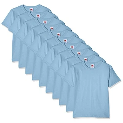 Afbeelding van Fruit of the Loom Jongens T shirt (10 stuks), Blau (Sky Blue Yt), 12 13 Jaar