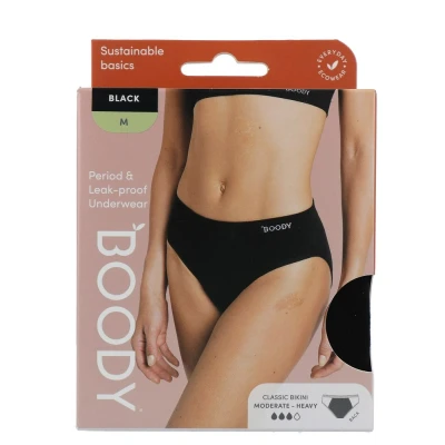 Afbeelding van Boody Menstruatieondergoed bikinislip zwart norm/hevig M 1 stuks